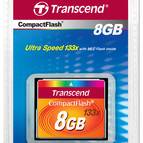 memoire compact flash 8 go - 133 x transcend