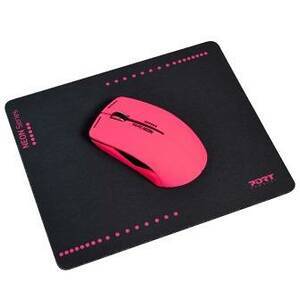 SOURIS NEON FUSHIA 1200 DPI SANS FIL + TAPIS SOURIS 