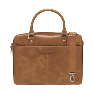 SACOCHE ROSENBORG 14'''' CUIR MARRON NATUREL
