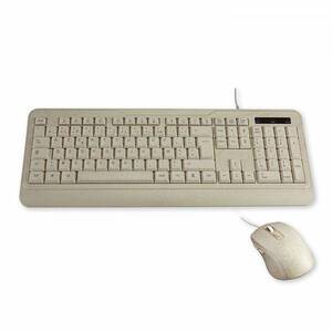 CLAVIER + SOURIS FILAIRE EN BIOPLASTIQUE BLANC USB