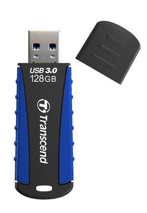 CLE USB TRANSCEND 128GO SERIE 810 ANTI CHOC USB 3.0 BLEU